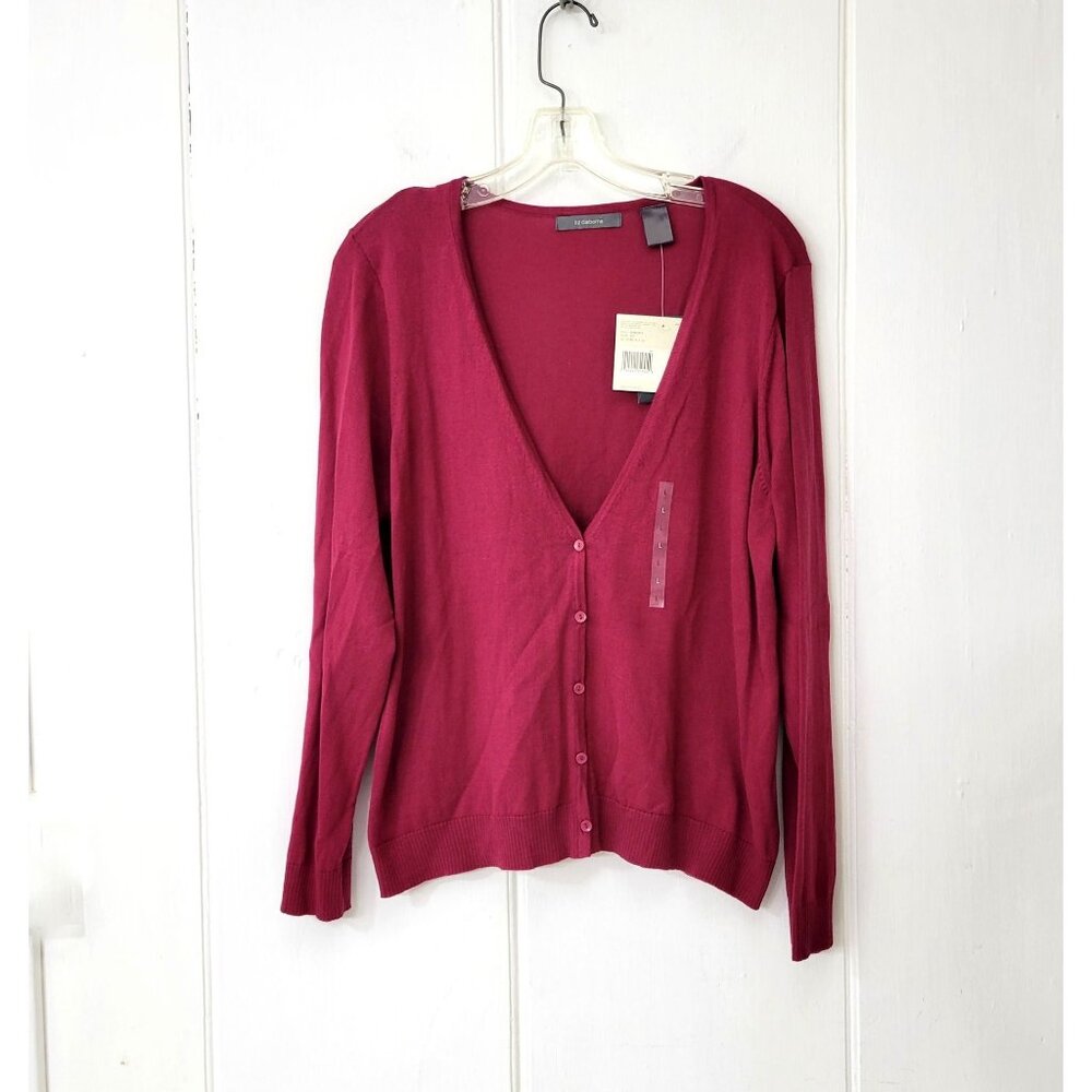 Liz Claiborne Fuchsia Pink Cotton Blend Cardigan New with Tags - Picture 5 of 5